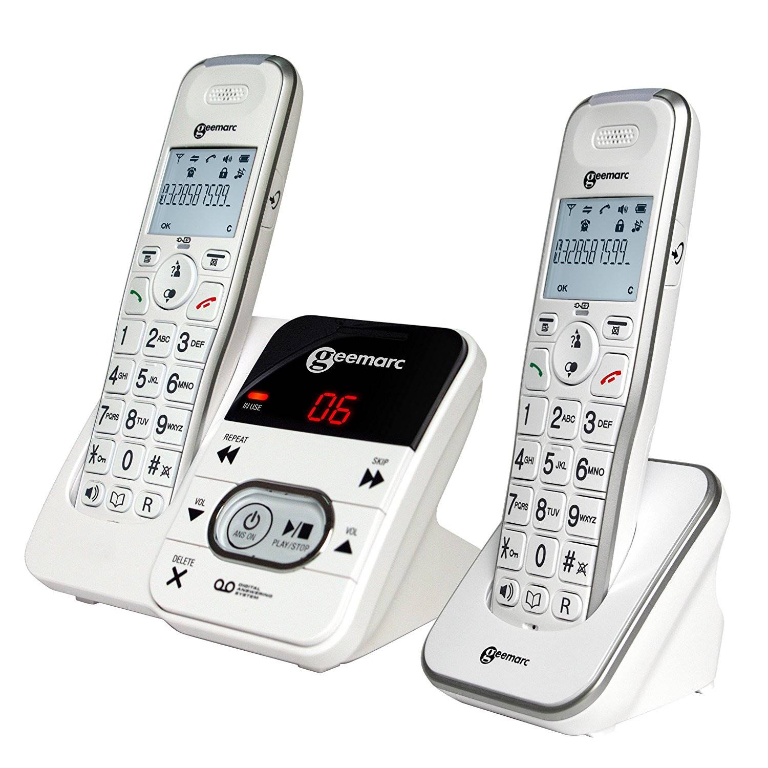 Téléphone sansfil duo pour séniors avec répondeur
