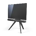 Pied de sol TV en chêne massif Noir - 48" à 65" - Vesa 600x400.