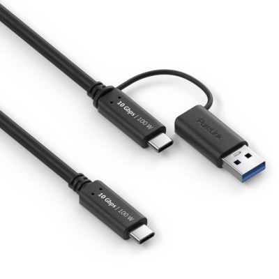 Câble USB C PD 3.2 Gen 2 x1 USB-C USB-A -100w 10Gbps 4K 1.00 m