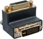 Adaptateur DVI coudé 90° M/F noir