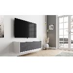 Meuble AV Laque blanche Tissu Acoustique  L :1248 mm Prof : 375mm