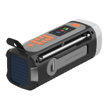 Radio d'urgence; Manivelle/panneau solaire; Bluetooth USB-A 5V-2A