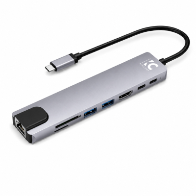 Multi Hub USB C USB A  87 W RJ45  HDMI SD TF