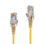 Câble RJ45 CAT 6. SLIM - UTP - LSOH - jaune - 0,25m