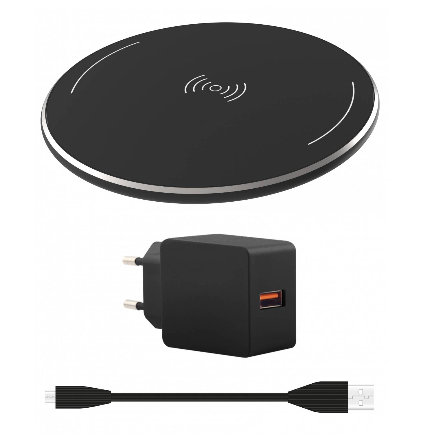 Chargeur Induction QI Kit Pad 5W + AC Charger 1.0A + MICRO USB