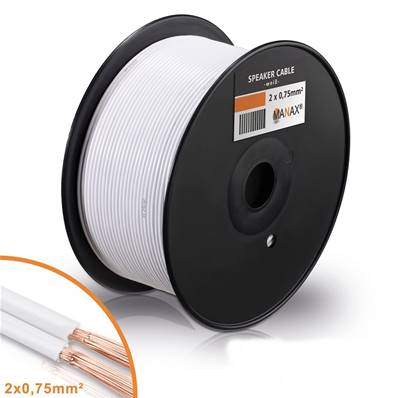 Câble HP 2 X 0.75 mm² blanc CCA 100 m