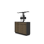 Meuble TV motorisé M AV pour écran 65" Noyer