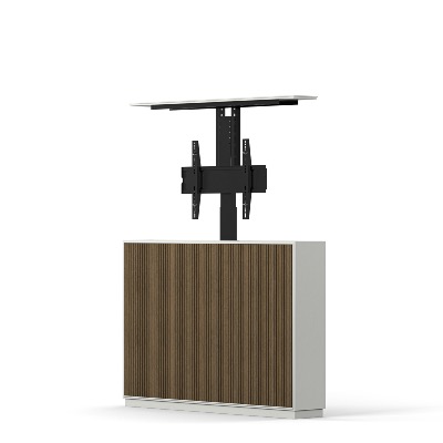 Meuble TV M AV Slimline 55" - Noyer /Blanc