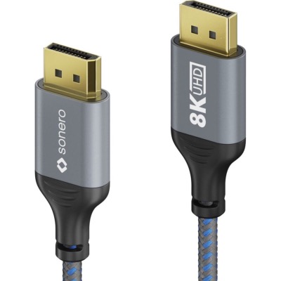 Câble DisplayPort vers DisplayPort 2.00m - 8K60 - gris/bleu