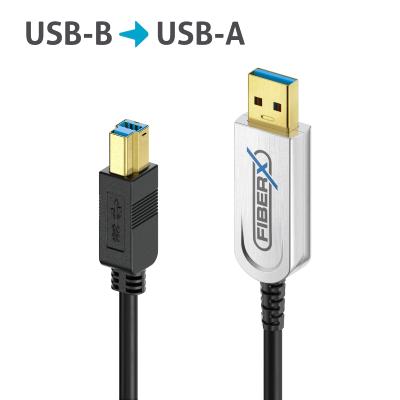 Câble USB 3.1 GEN 2 en fibre optique USB B - USB  30.00m PURELINK
