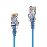 Câble RJ45 CAT 6. SLIM - UTP - LSZH - bleu - 3,00m