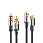 Câble audio RALLONGE 2x fiches RCA M / 2x fiches RCA F 15.00m