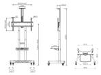 Chariot roulettes 55 - 85" 800 x 500 - 90 kg max