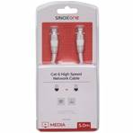 Câble RJ45 Blanc Cat 6/5.00m