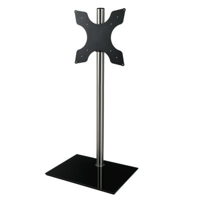 Pied de sol Disco base rectangulaire verre noir, Haut 1.2m