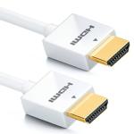 Câble HDMI - 1.4 Standard - Nano Slim - Blanc - 1.00m - Bag