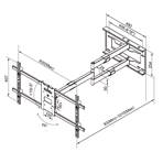 Support Double Bras - Longue portée 1010mm -Ecrans 42 à 75"-max 40 kg