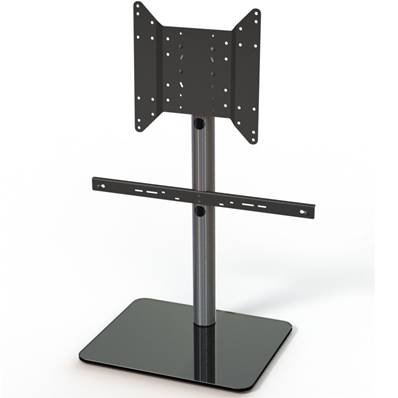 Support Tv pied de sol 96,8 cm + support barre de son - base noire
