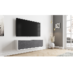 Meuble AV Laque blanche Tissu Acoustique  L :1248 mm Prof : 265 mm