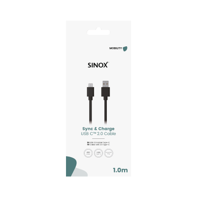 Câble USB C-A, Sync & Charge  2.0® Noir  1.00 m