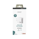 Chargeur Mural  4xUSB-A 25W, Blanc