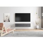 Meuble AV Laque blanche Tissu Acoustique  L :1460 mm Prof : 265 mm