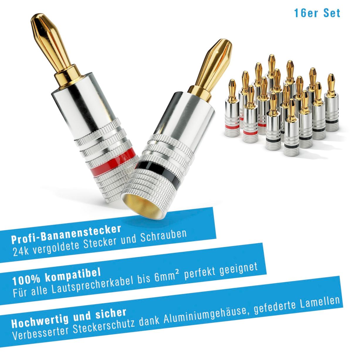 Fiche banane or 6mm Pack de 16 pcs