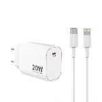 Chargeur Mural USB-C PD 20W w/C-Light, Blanc