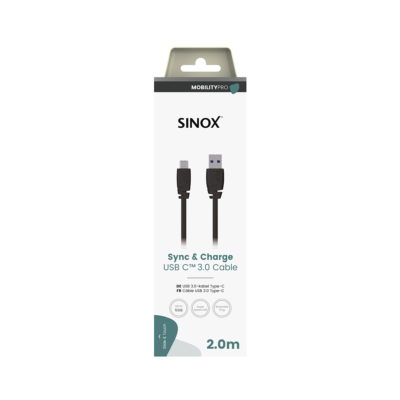 Cable Charge & Data USB C - USB A 3.0 2.00 m noir