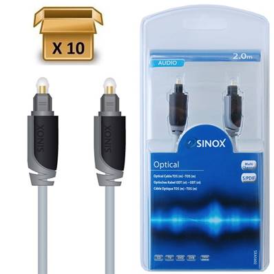 SXA5602 - Pack 10 pièces -10 % | Câble Digital Optique Toslink 2m