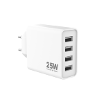 Chargeur Mural  4xUSB-A 25W, Blanc