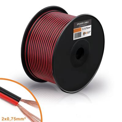 Câble HP 2 X 0.75 mm² rouge/noir CCA 100 m