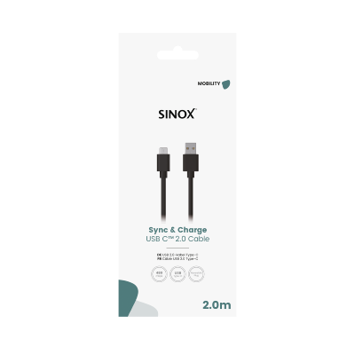 Câble USB C-A, Sync & Charge  2.0® Noir  2.00 m