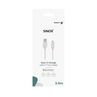 Câble USB C-A, Sync & Charge  2.0® Blanc  3.00 m