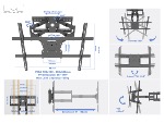 Support Double bras -longue portée 11cm 98 cm  65 -110 pouces 125 kg