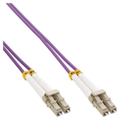 Câble fibre optique duplex,LC/LC, 50/125 µm, OM4,1.00m