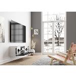 Meuble AV Laque blanche Tissu Acoustique  L :1460 mm Prof : 265 mm
