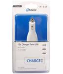 Chargeur Auto 2USB 12V 2.1A +1A Blanc