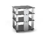 Meuble SPECTRAL High-end 61x77x55cm étagères, colonnes - VERRE NOIR
