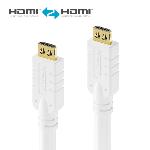 Câble HDMI - 1.4 Standard - Secure Lock System -Blanc - 10.00m - Bag