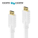 Liquidation Câble HDMI - 1.4 - S Lock System -Blanc - 10.00m - Bag