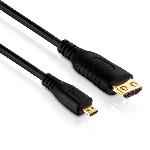 HDMI Micro HDMI 2,0 18GBS 4K Sécurisé - Noir - 2.00m - Bag