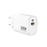 Chargeur Mural USB-A+USB-C 20W, Blanc PRO