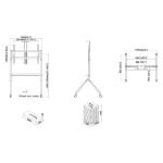 Chariot roulettes 55-86" - 200x200-900x600mm- 90 kg max