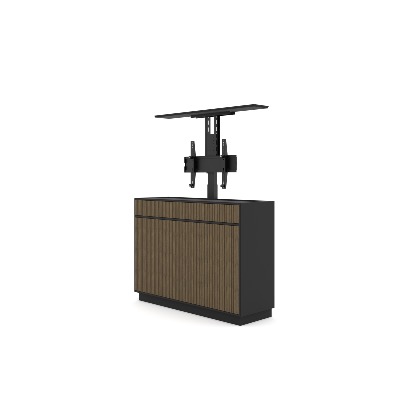 Meuble TV motorisé M AV pour écran 65" Noyer