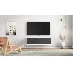 Meuble AV Laque blanche Tissu Acoustique  L :1248 mm Prof : 375mm