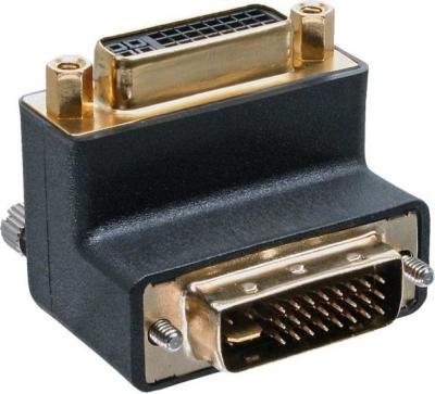 Adaptateur DVI coudé 90° M/F noir