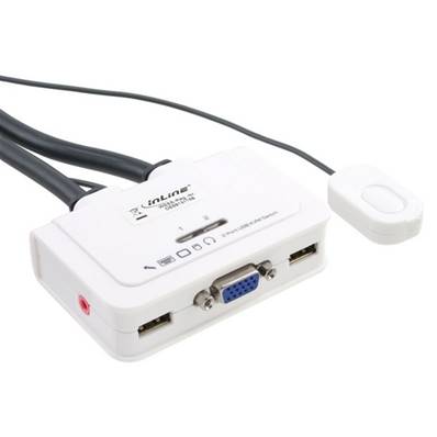 Commutateur double, VGA, USB, avec audio, intégr. câble