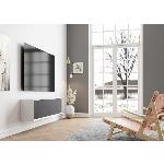 Meuble AV Laque blanche Tissu Acoustique  L :1460 mm Prof : 265 mm