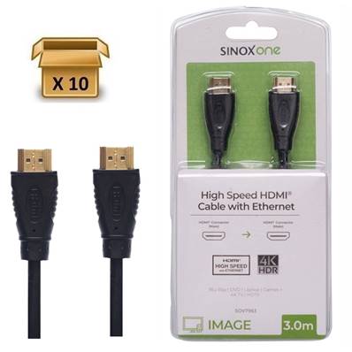 SOV7963 - Pack 10 pièces - 10% |HDMI - 2.0 4K60 Hz UHD - Noir - 3.00m
